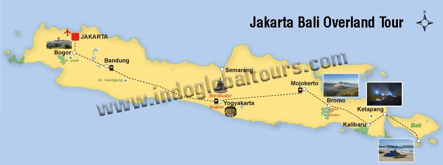 Jawa Bali Overland Tour Map